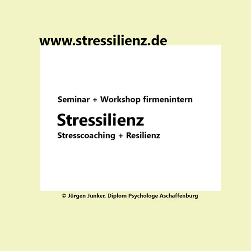 Stresscoaching Stress Coaching für mehr Resilienz Stressilienz Seminar und Workshop Dipl.-Psych. Jürgen Junker Aschaffenburg